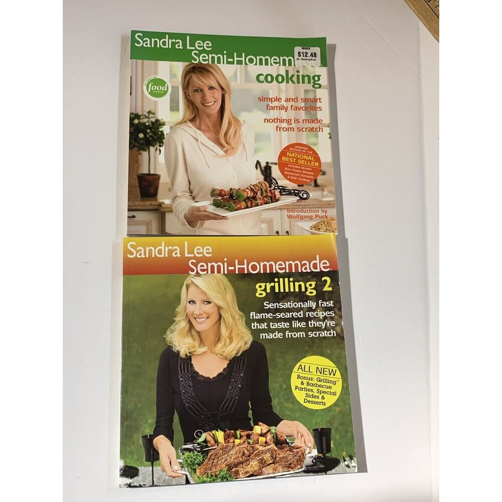 Sandra Lee Semi-Homemade Cookbook Lot of 2 - Cooking 2005 & Grilling 2 2008